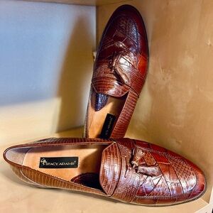 Stacy Adams Genuine Snake and Leather Loafers
